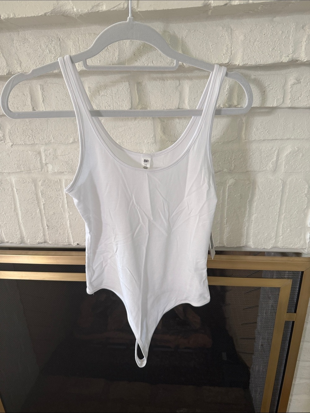 bp White Scoop Neck Tank Bodysuit
